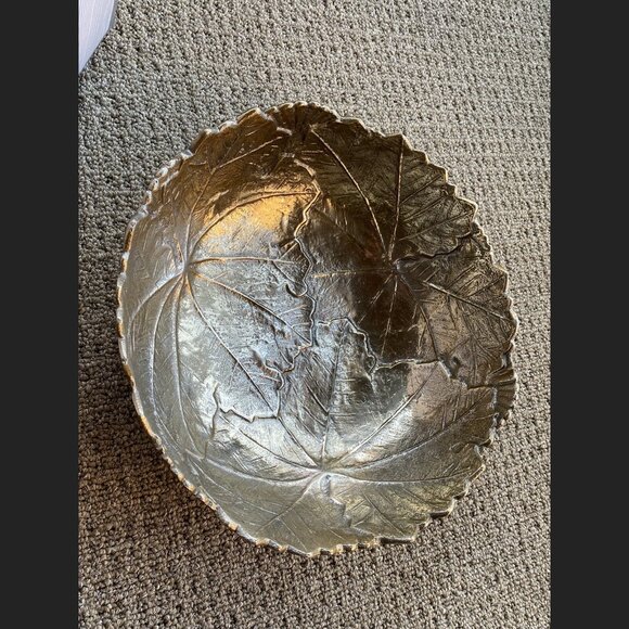 Martha Stewart 12” Park Leaves Collection Salad Bowl - Gold - Picture 4 of 12